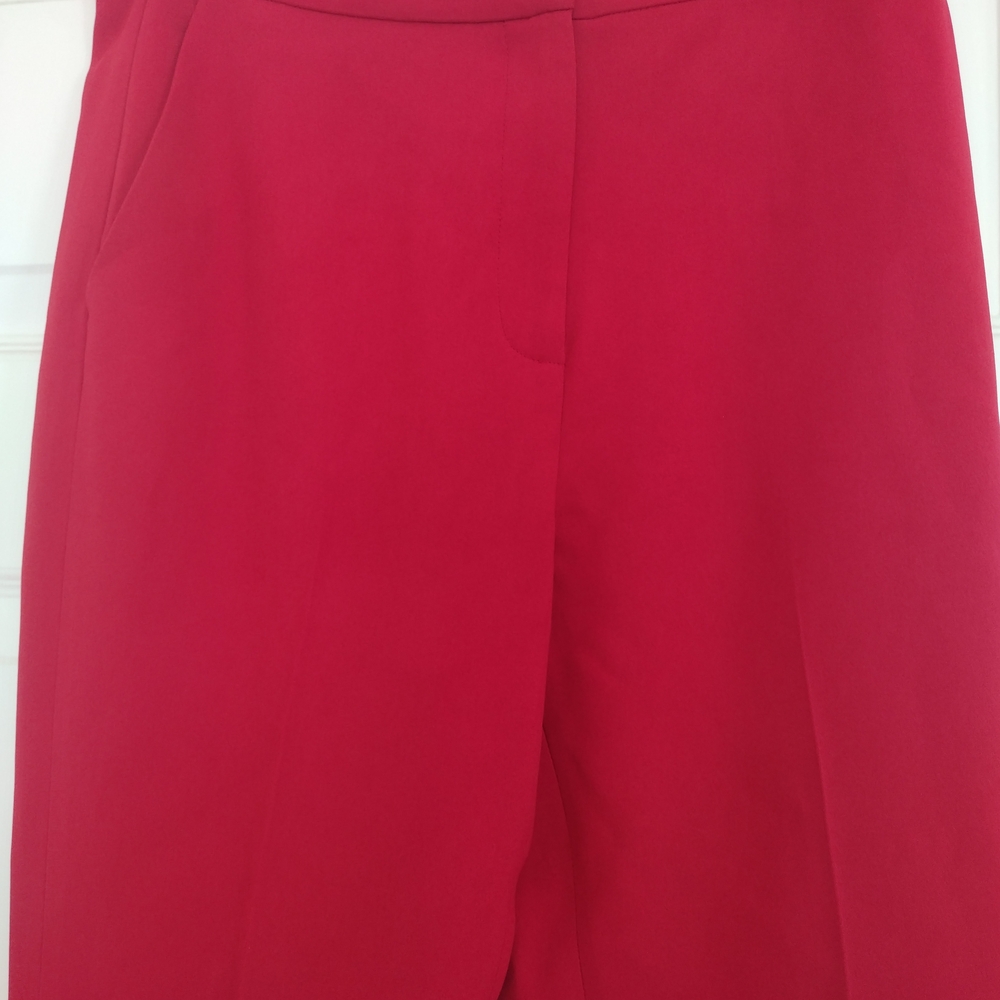 Lewit Bold Red Flare Leg‎ Pants High Waisted Trousers Size 6 - Picture 2 of 6